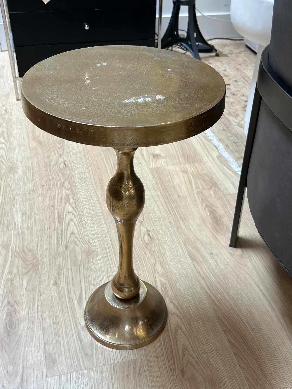 Contemporary Metal Drink Side Table (As Is)