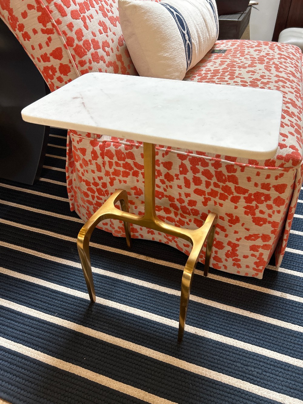 Mercana Preston Marble Top Gold Side Table