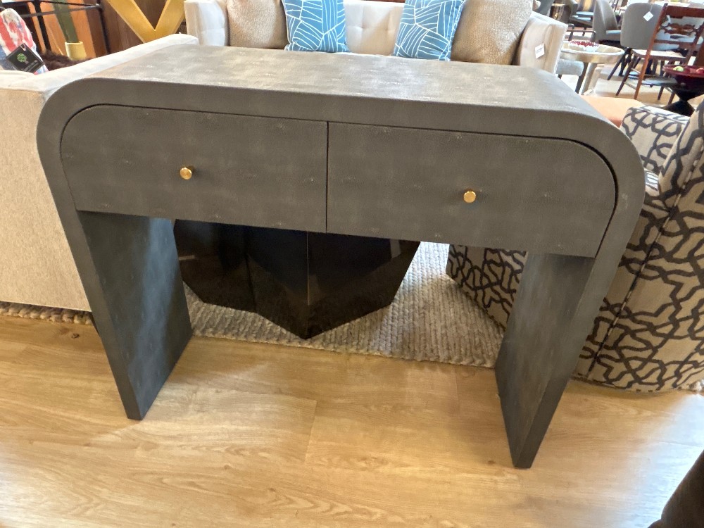 Shagreen 2-Drawer Waterfall Console Table