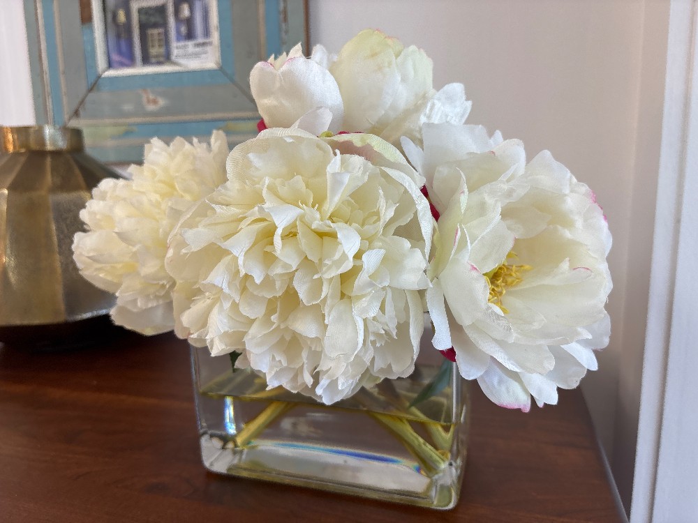 John-Richard Real Touch Dew Drops Faux Flowers in Vase
