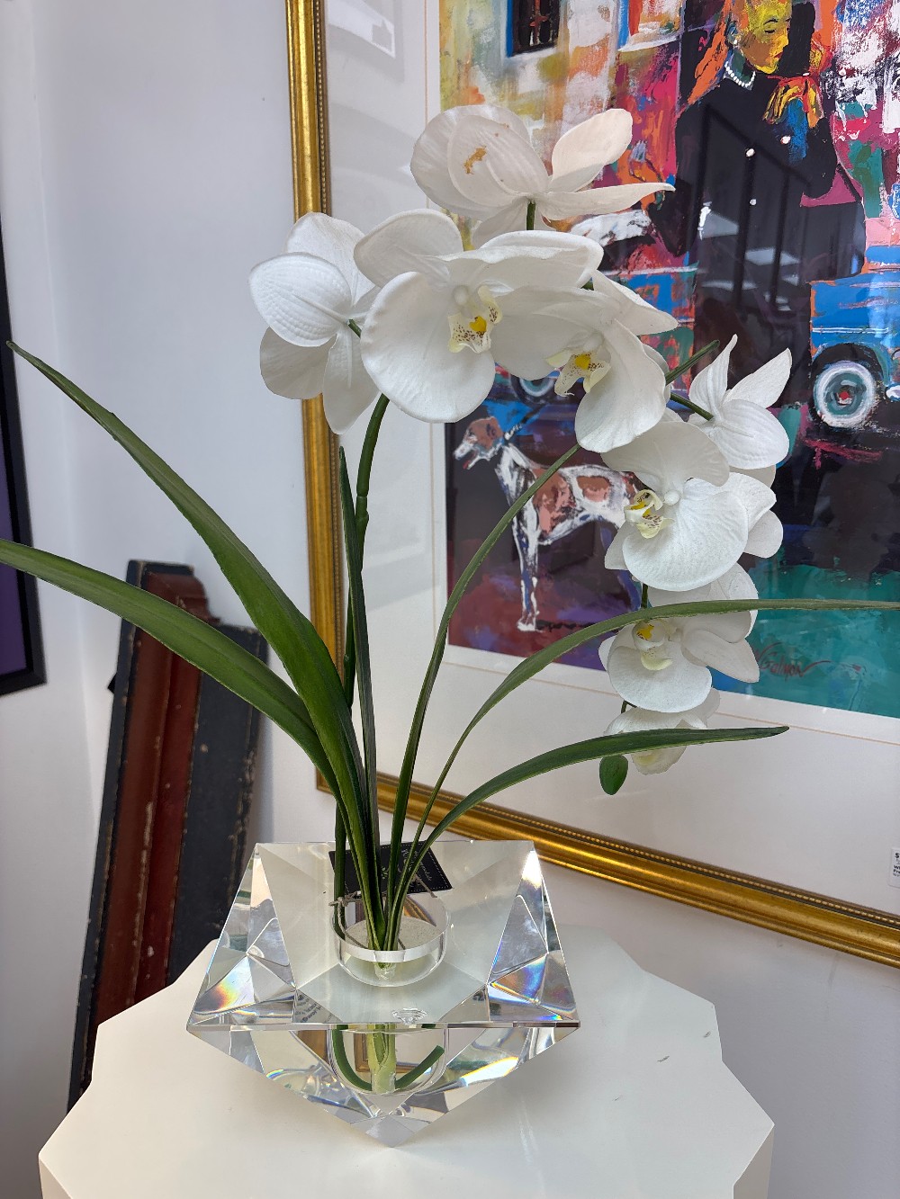 John-Richard Cut Crystal Faux Phalaenopsis Orchid Flowers