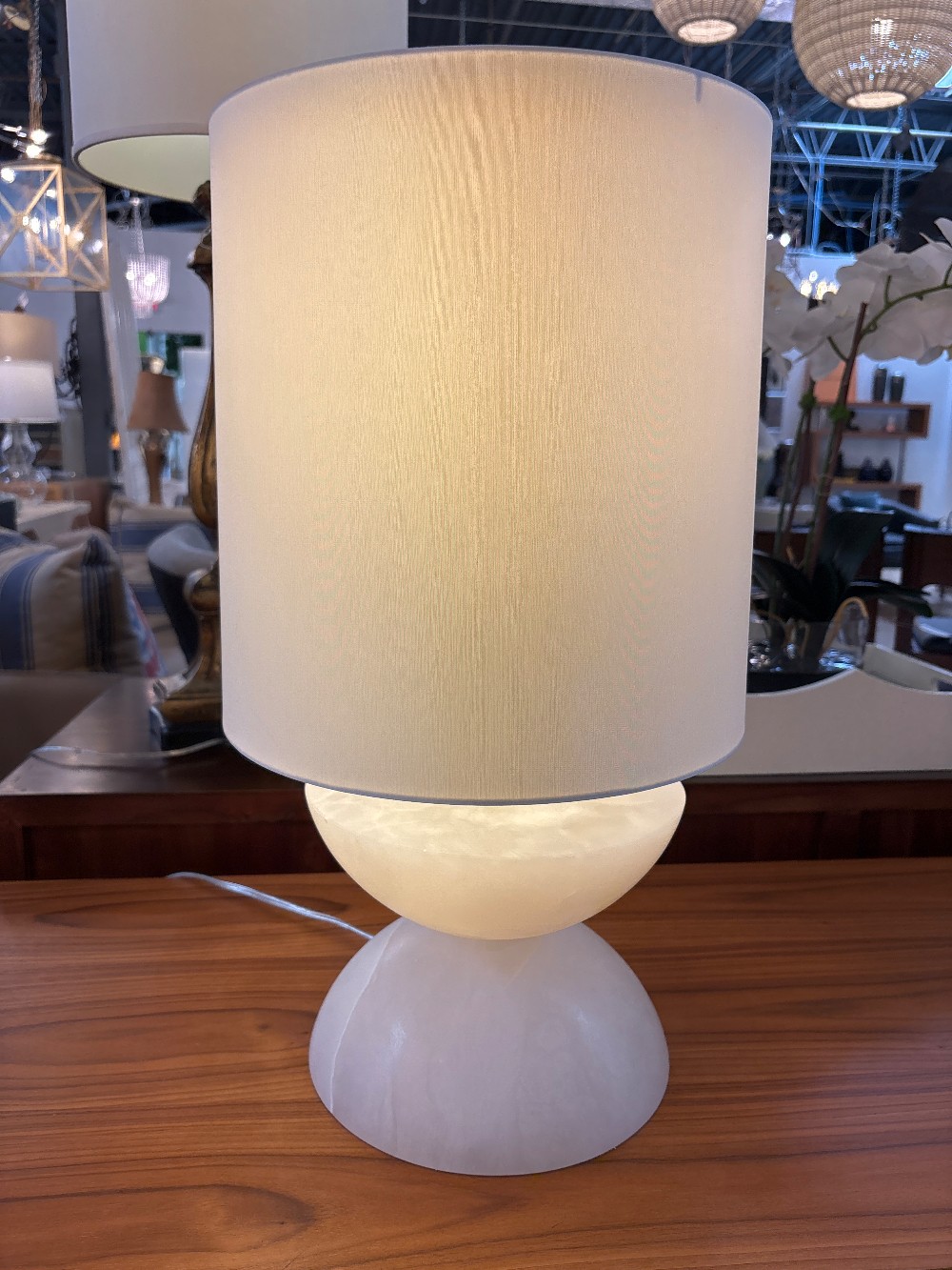 Baker Obsidian Onyx Table Lamp by Jean Louis Deniot