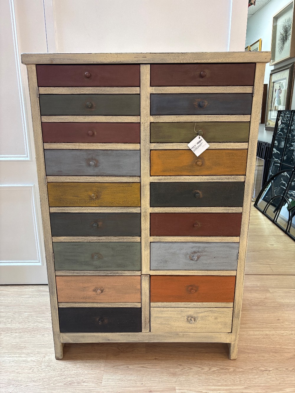 G.L. Sawyer Ltd. Multicolor Painted Wood Cabinet
