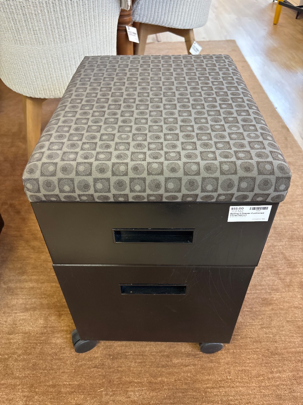 Rolling 2-Drawer Cushioned Filing Cabinet