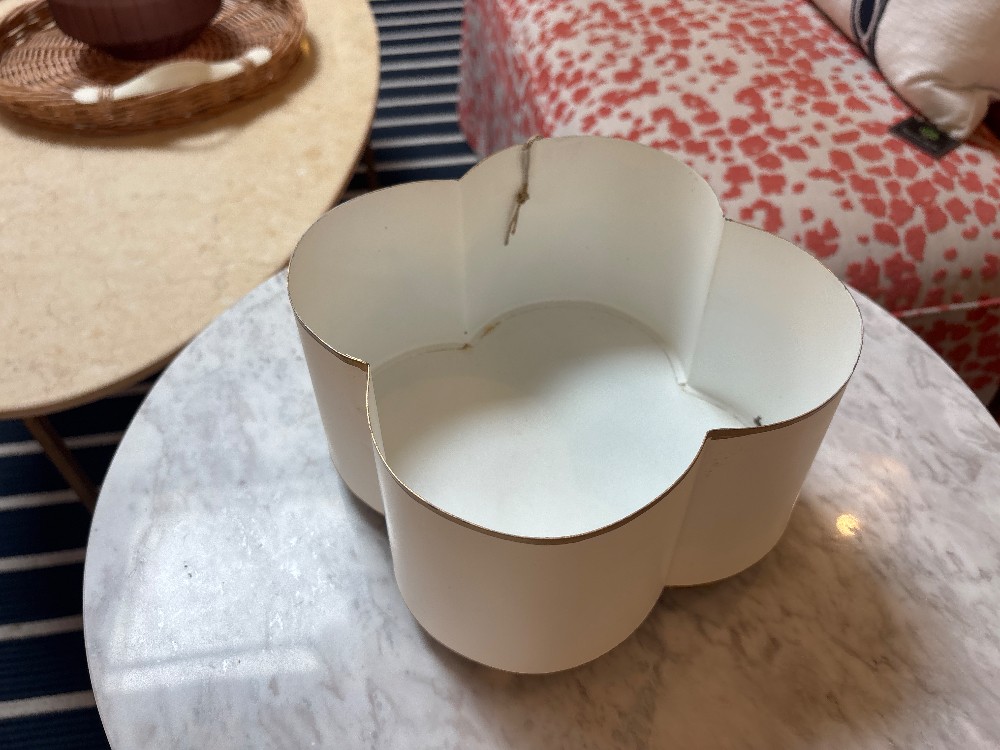Jaye's Studio Small White and Gold Cachepot