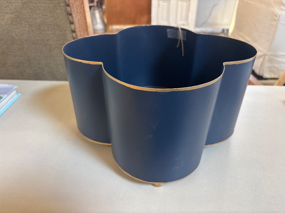 Jaye's Studio Large Navy and Gold Cachepot