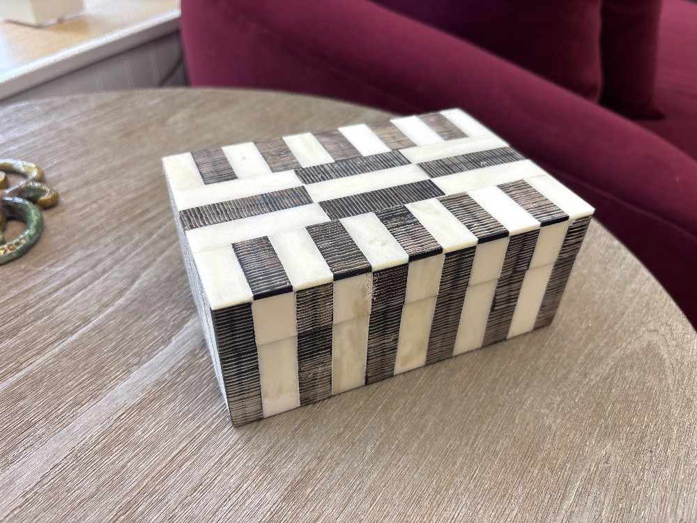 Small Black and White Wide Dash Box