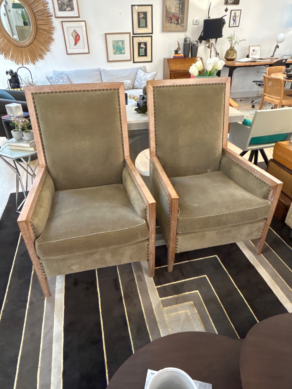 Michael Berman Warner Club Chairs, Pair