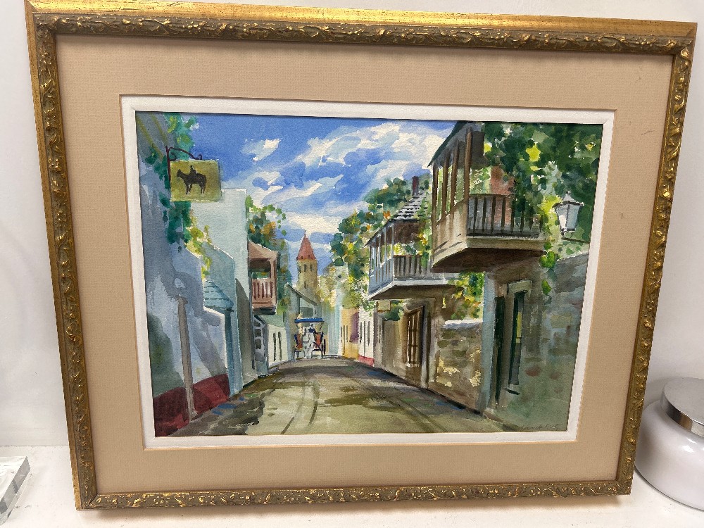 Watercolor Florida Street Scene by Emmett John Fritz