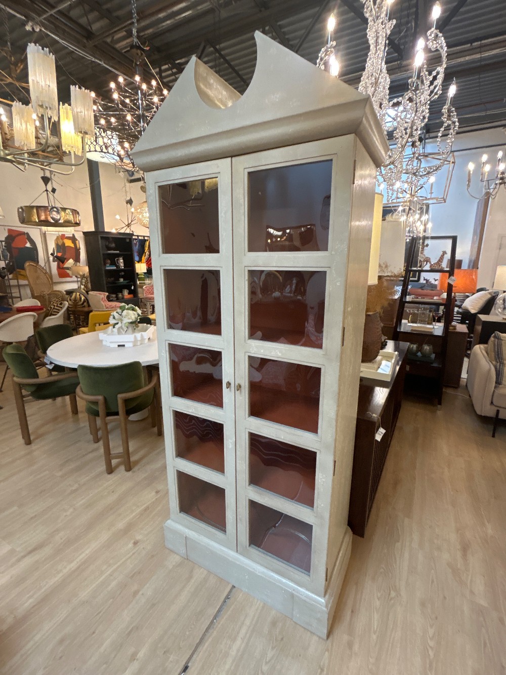 Baker Furniture Grecian Ripple Glass Front Cabinet
