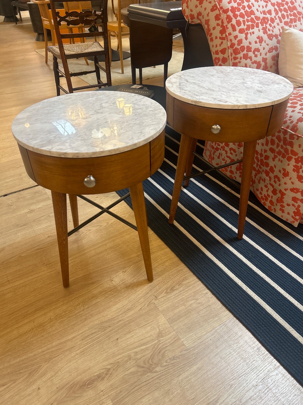 West Elm Penelope Marble Top Nightstands, Pair
