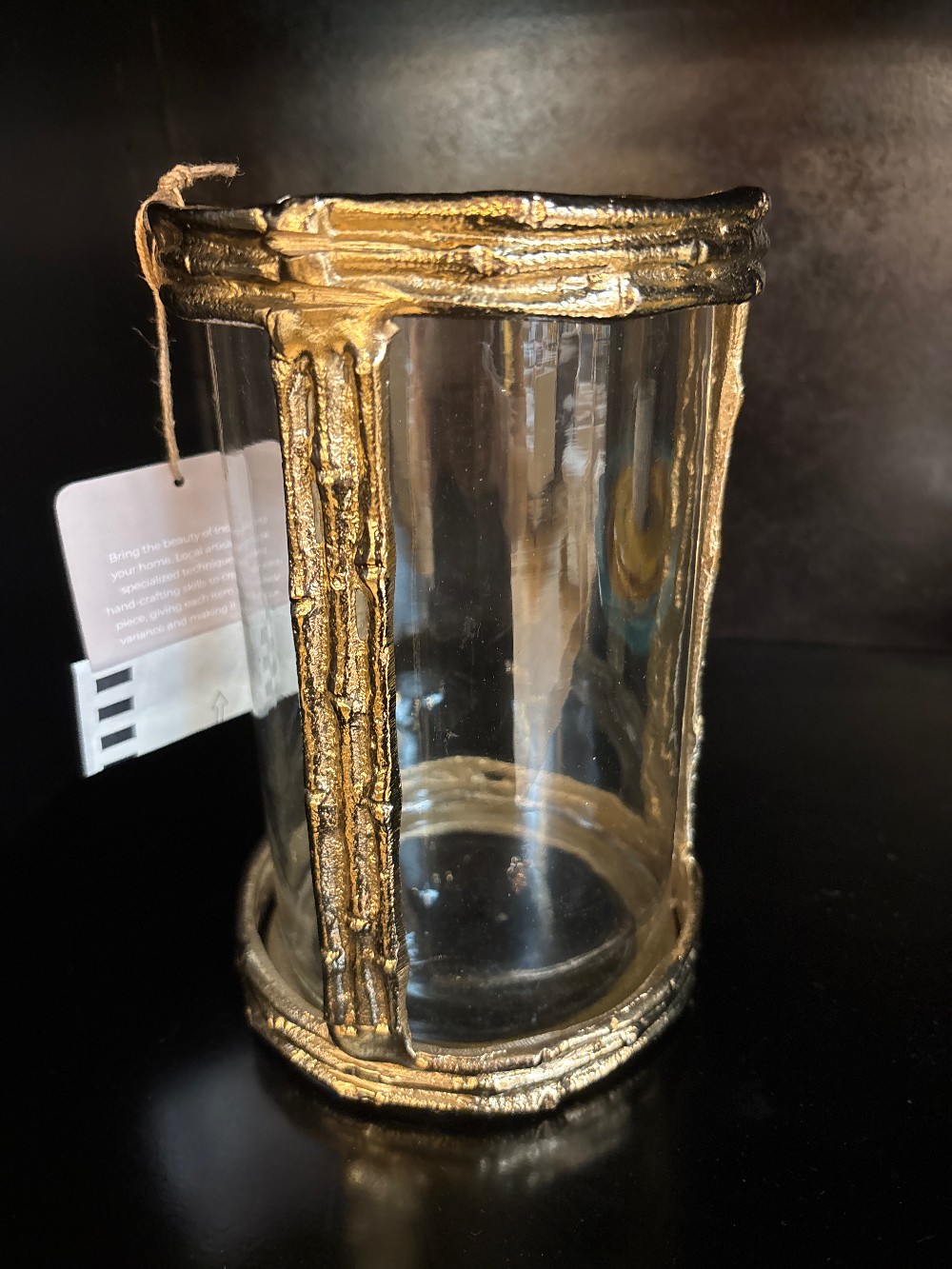 Liv & Skye Gold Metal Hurricane Candleholder