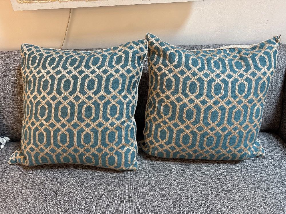 Geometric Lattice Patterned Throw Pillows, Pair