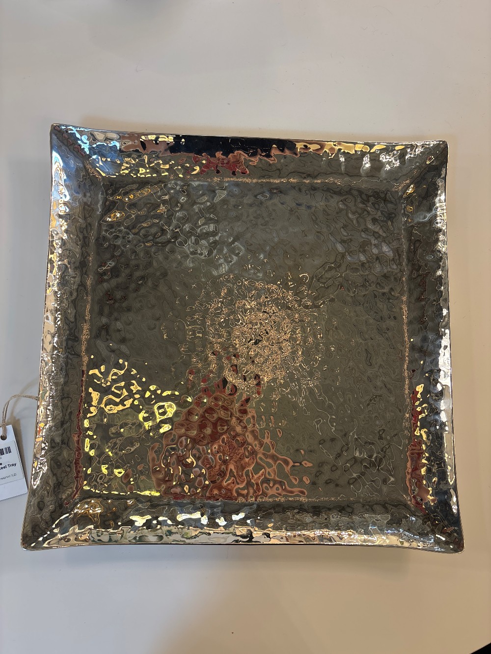 Mary Jurek Mesa Square Hammered Stainless Steel Tray