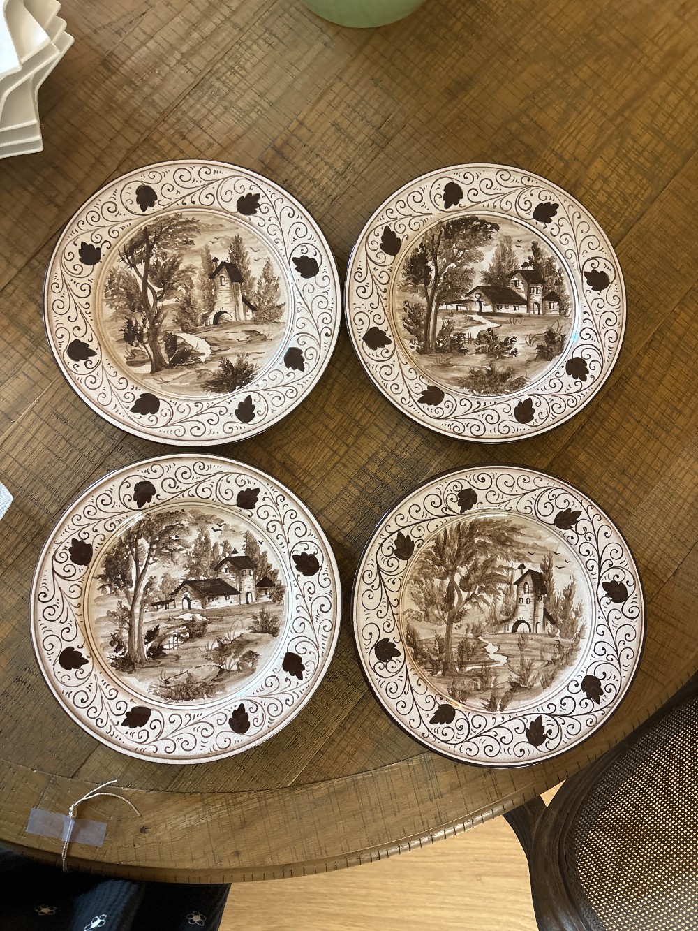 Global Views Hand Painted Salad Plates, Italy - Set of 4