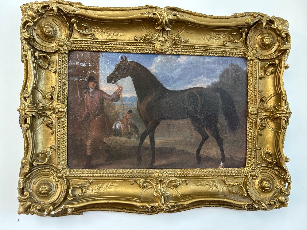 Equestrian Art Print in Ornate Gilded Wood Frame