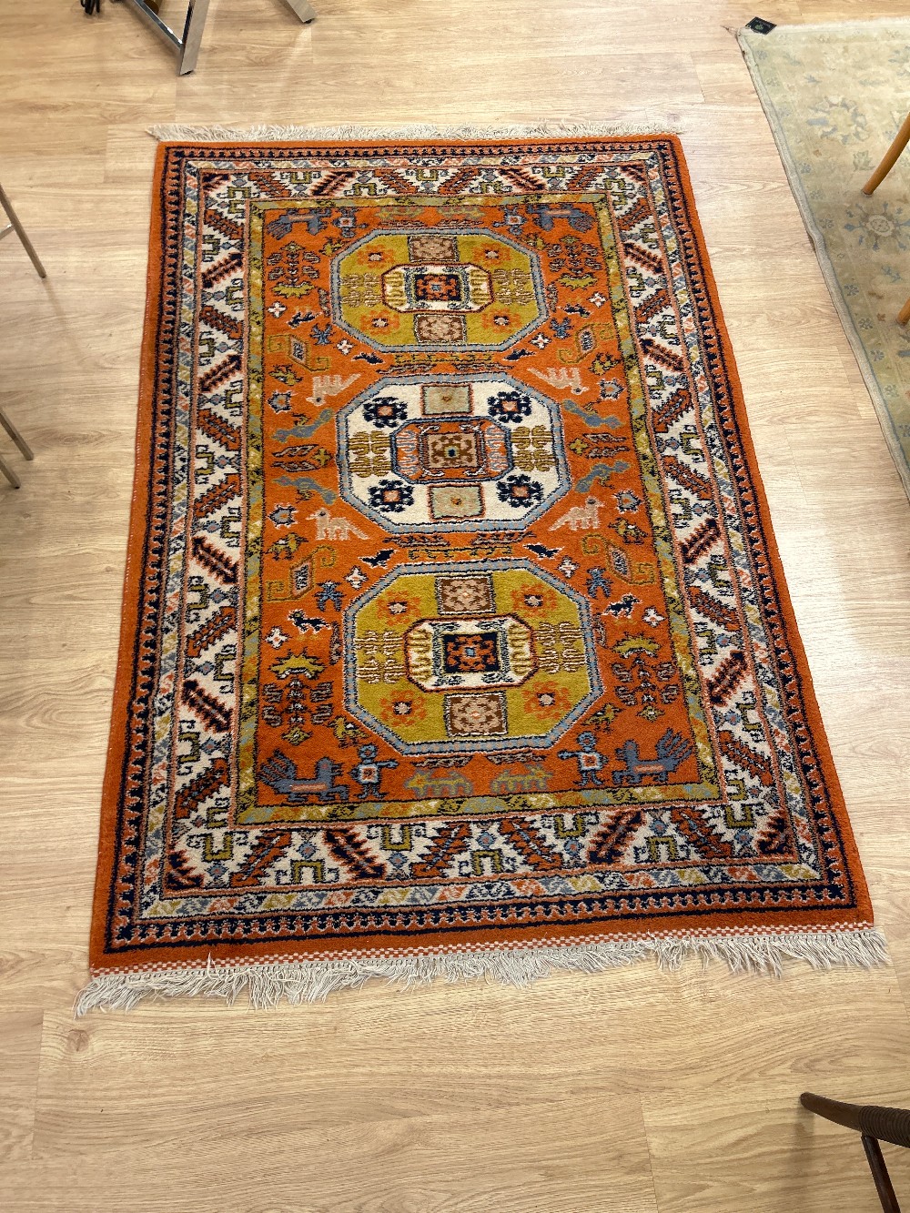 Vintage Caucasian Wool Rug