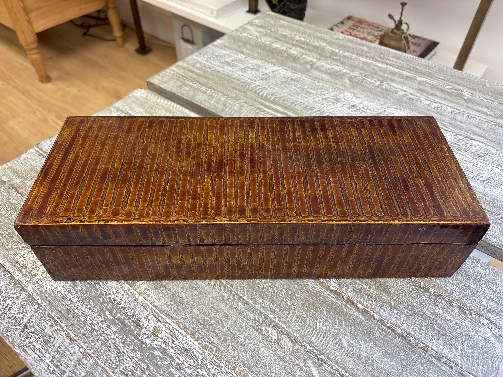 Vintage Lacquered Textured Box, Made in Thailand