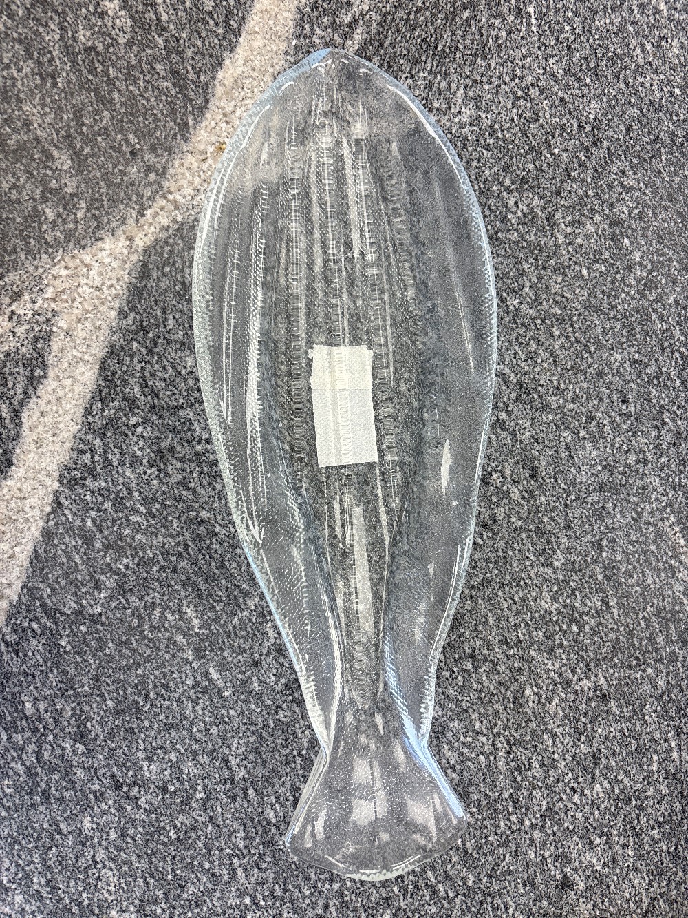 Crate & Barrel Textured Glass Fish Platter