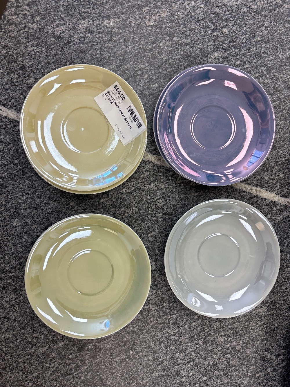 Swid Powell Luster Saucers - Set of 8