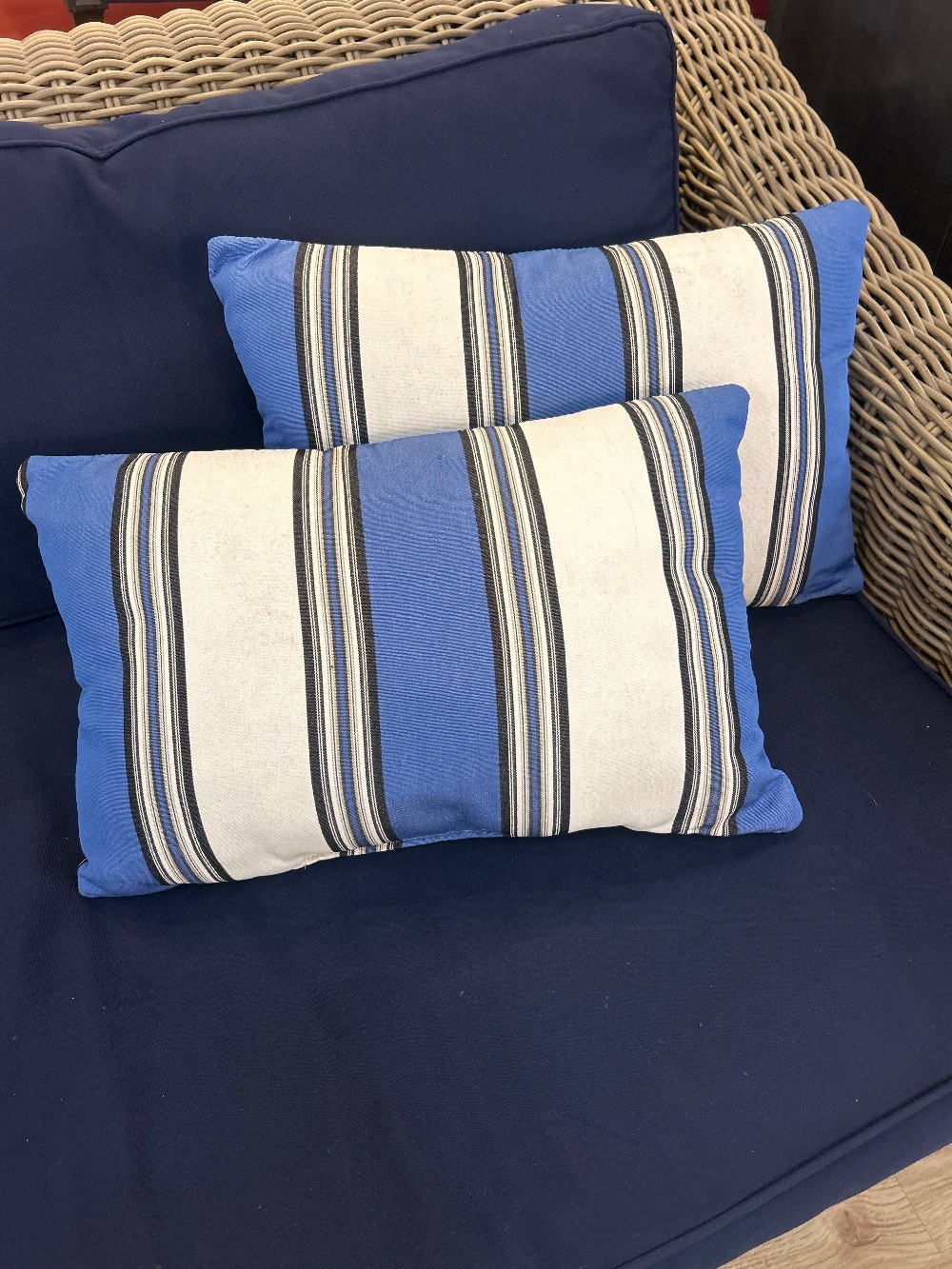 Sunbrella Outdoor Striped Lumbar Pillows, Pair