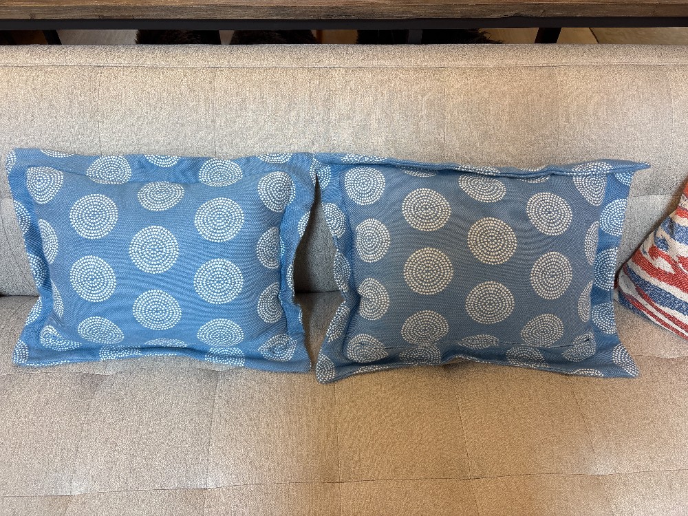 Custom Circle Design Lumbar Pillows, Pair