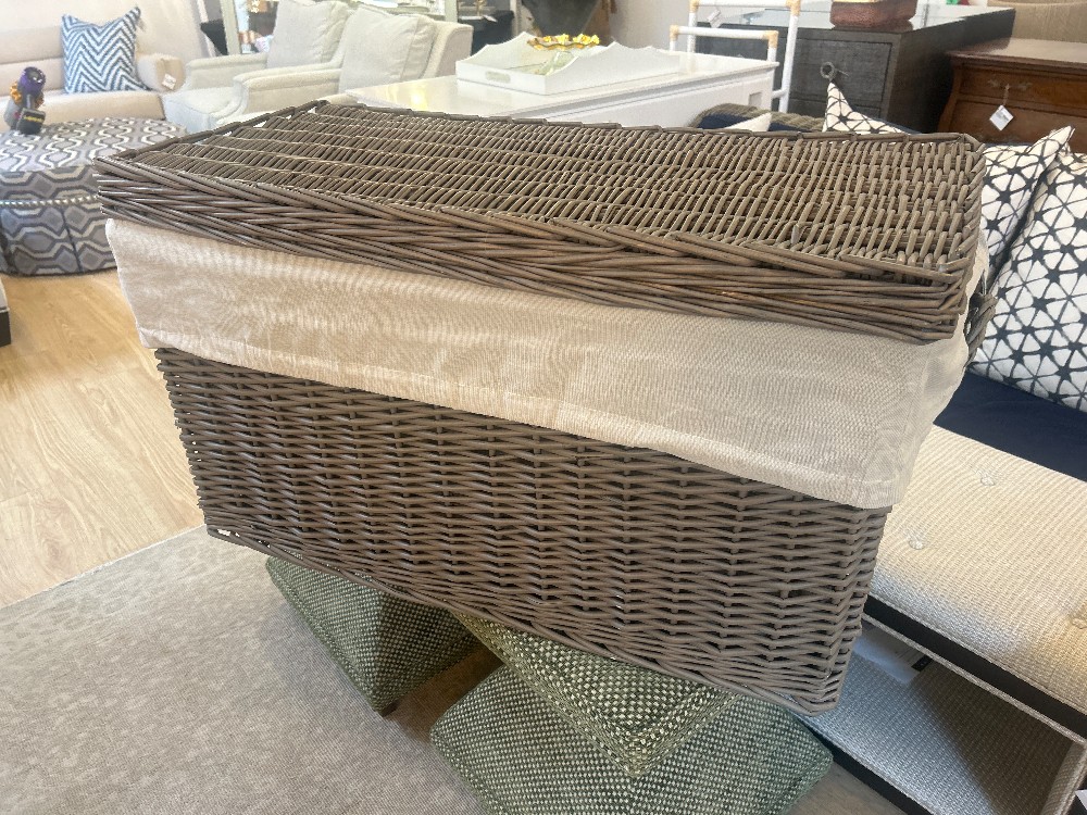 Wicker Basket with Linen Liner
