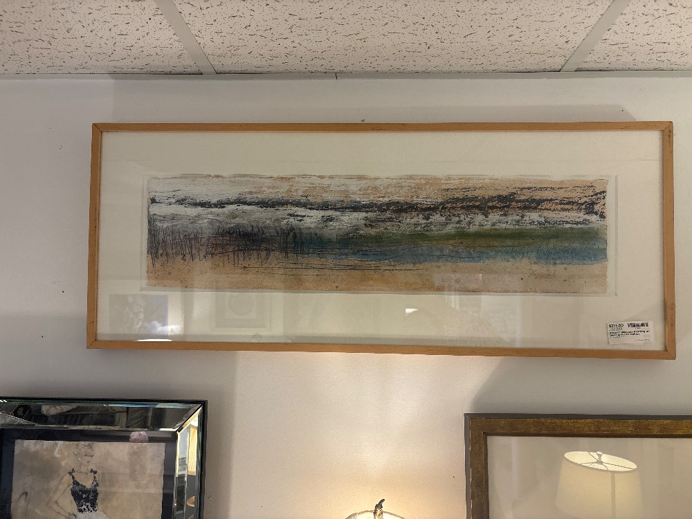 Abstract Seascape Painting on Wood by Nicole Bohrer