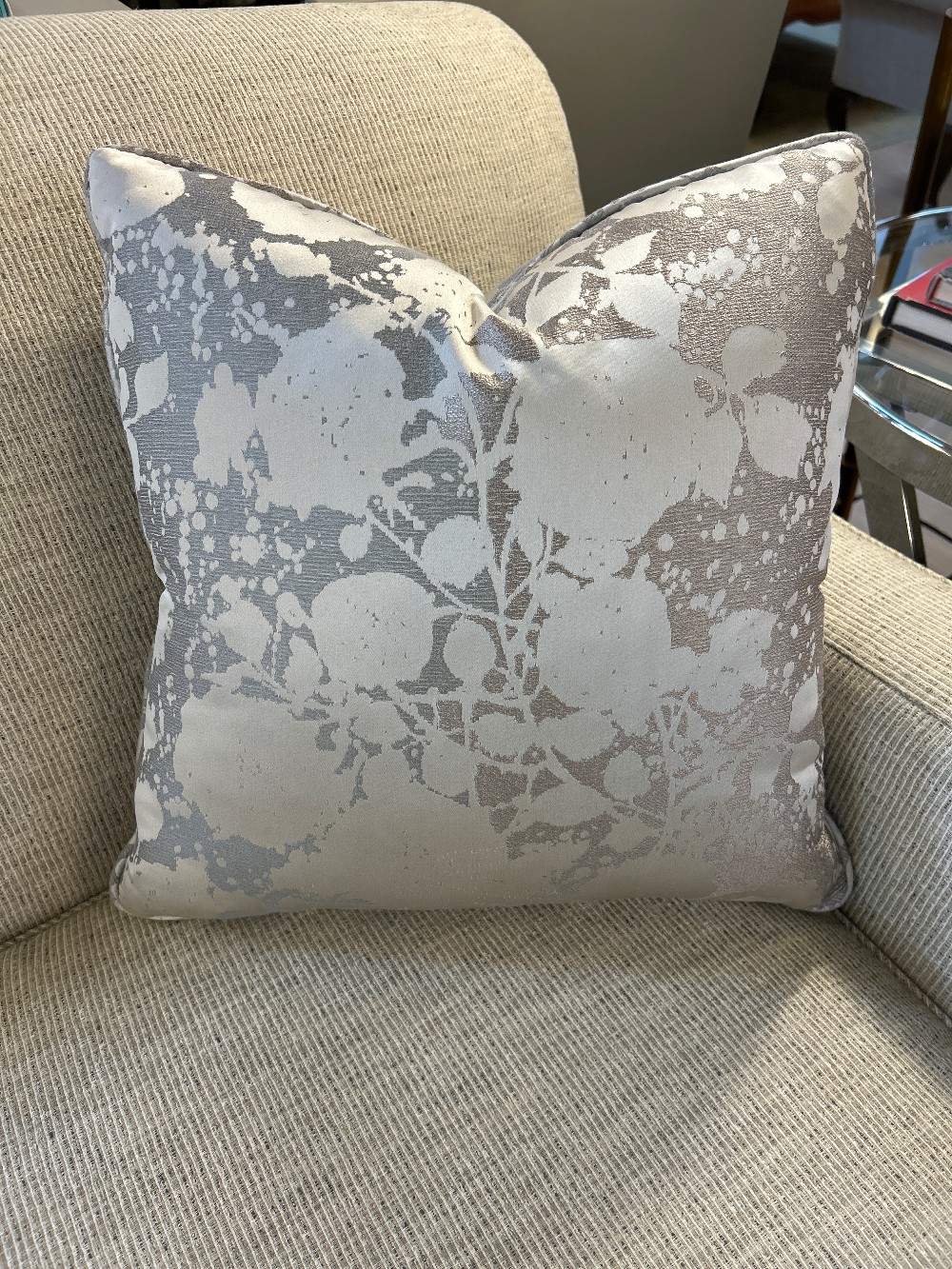 Rubelli Malipiero Argento Silk Throw Pillow