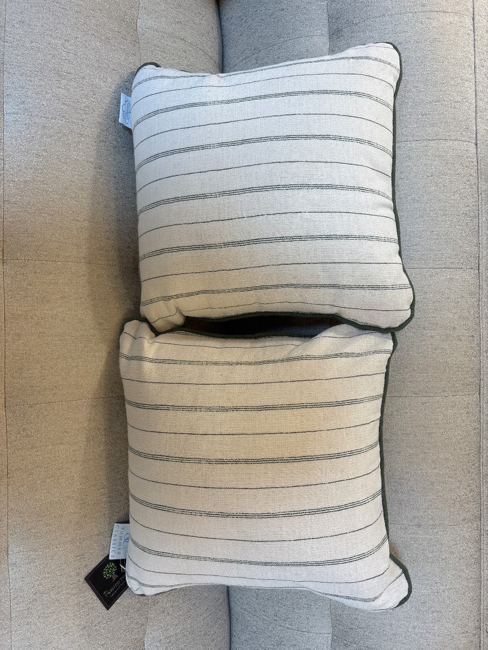 Summer Classics Pinstripe Outdoor Throw Pillows, Pair