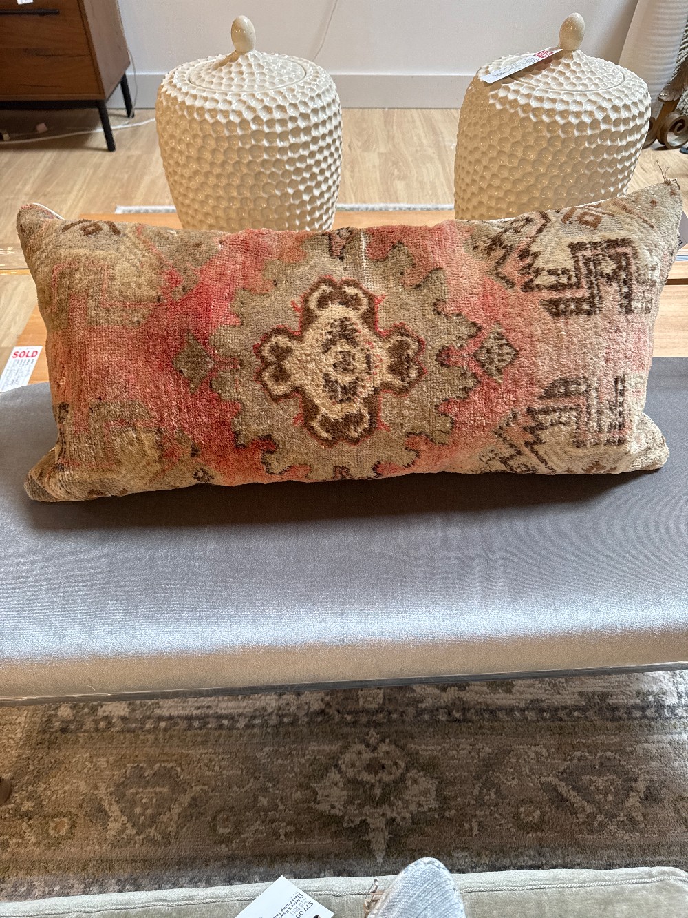 Custom Turkish Kilim Wool Oversized Lumbar Pillow