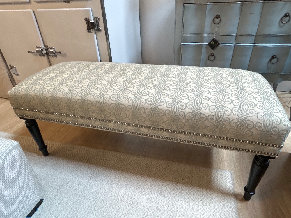 Ethan Allen Upholstered Nailhead Trim Bench