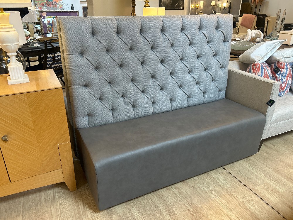 Custom Tufted Wool Leather Seat Banquette