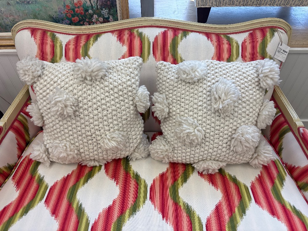 KAS Room Pom Pom Throw Pillows, Pair