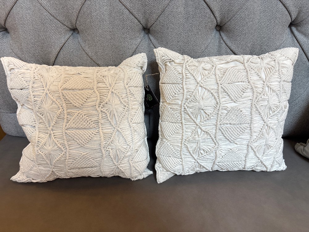 West Elm Knit Cotton Throw Pillows, Pair