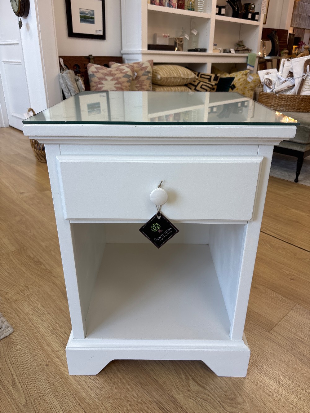 Crate & Barrel Painted Wood Nightstand with Drawer