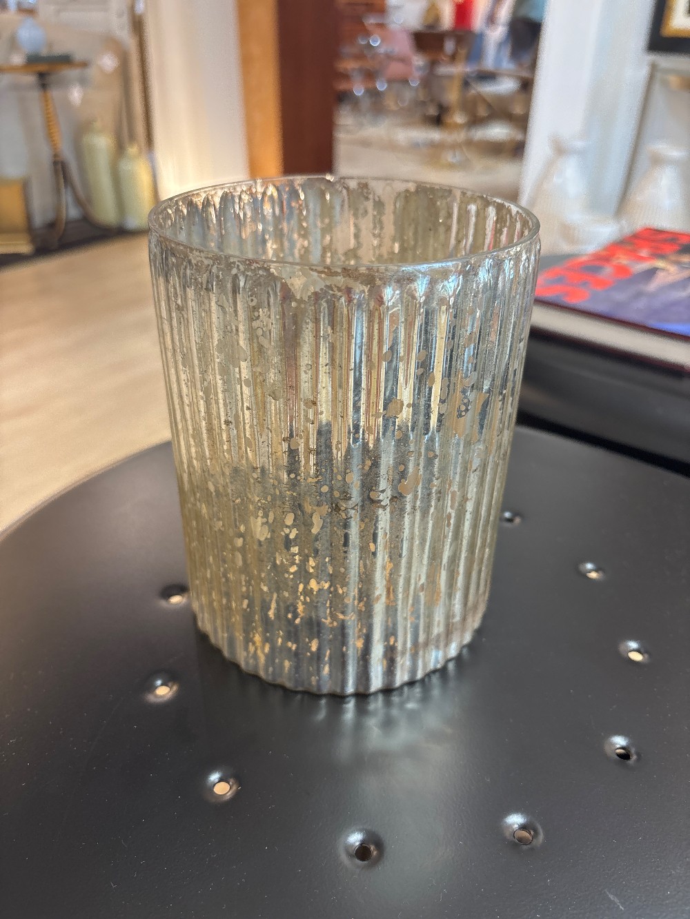 Fluted Mercury Glass Planter