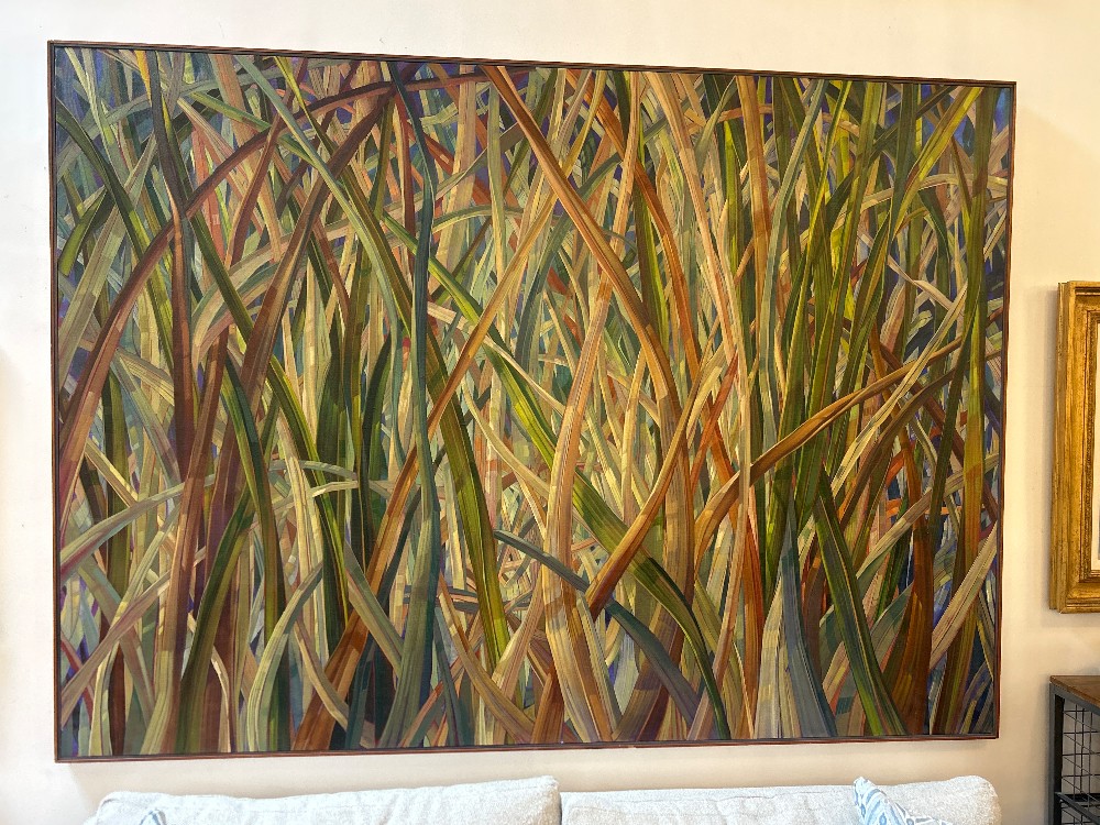 Vintage Large Modernist Grass Painting