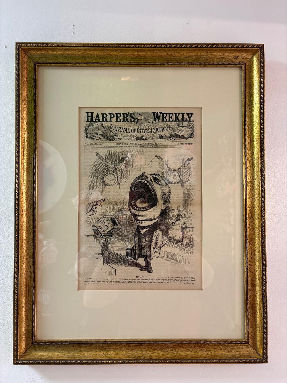 Harper's Weekly Newspaper, February 19, 1876, Framed