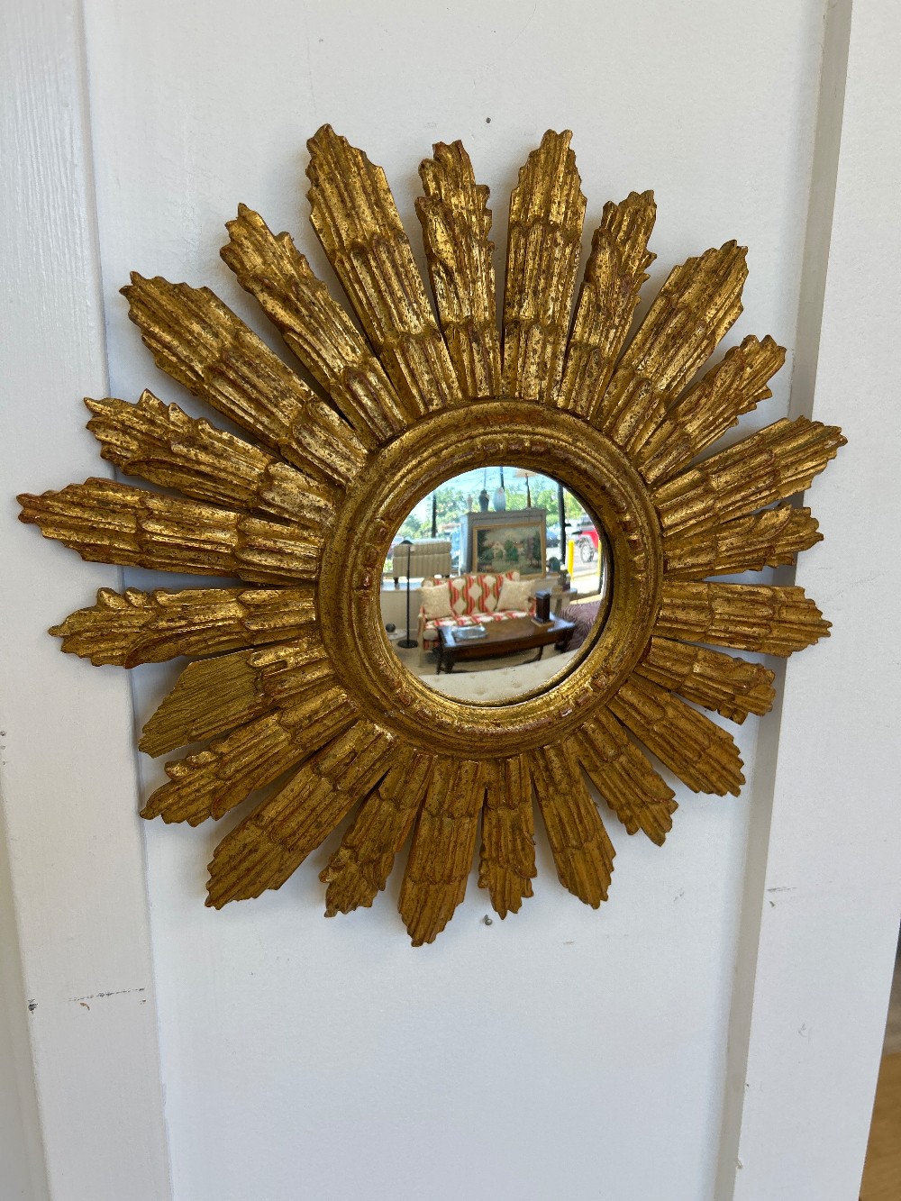 Antique French Gilt Sunburst Mirror (As Is)