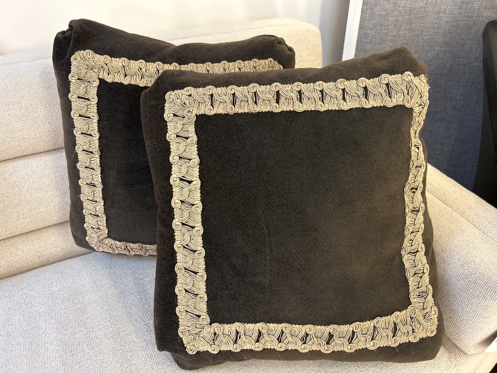 Ebanista Regency Velvet Throw Pillows, Pair