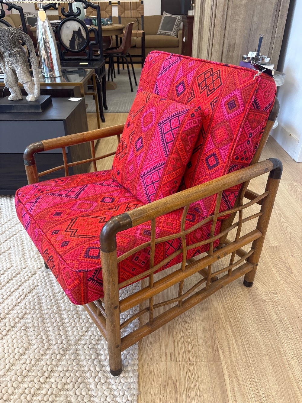 Mid-Century Rattan Bronze Jointed Chair