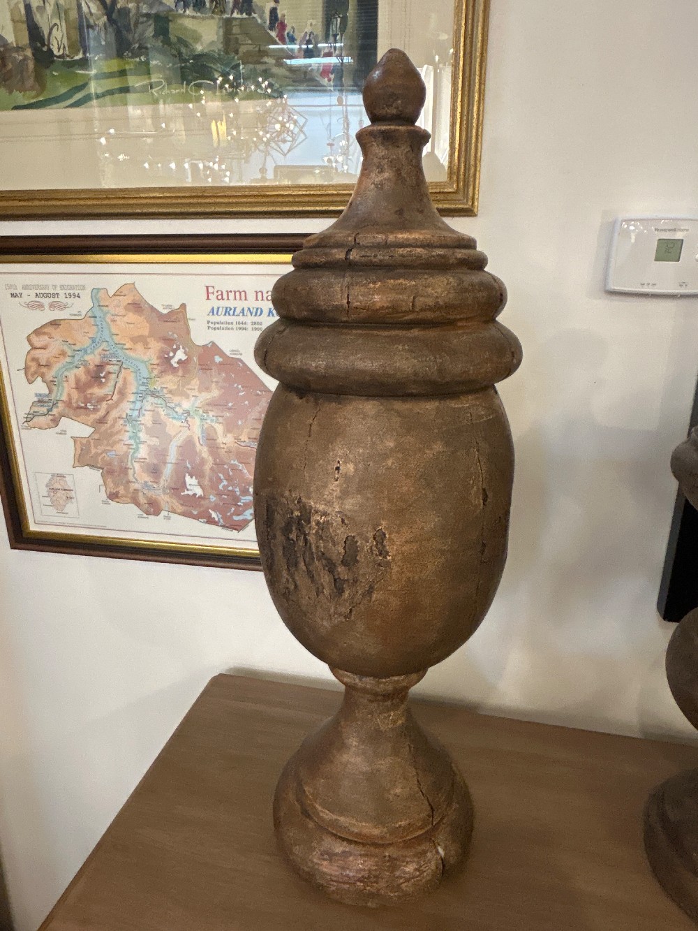 Carved Wood Decorative Finial - Large