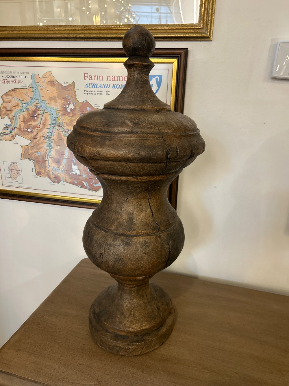 Carved Wood Decorative Finial - Small