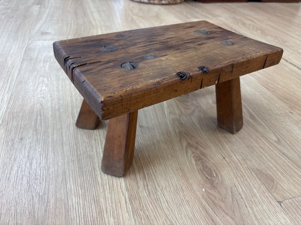 Antique Primitive Wood Step Stool