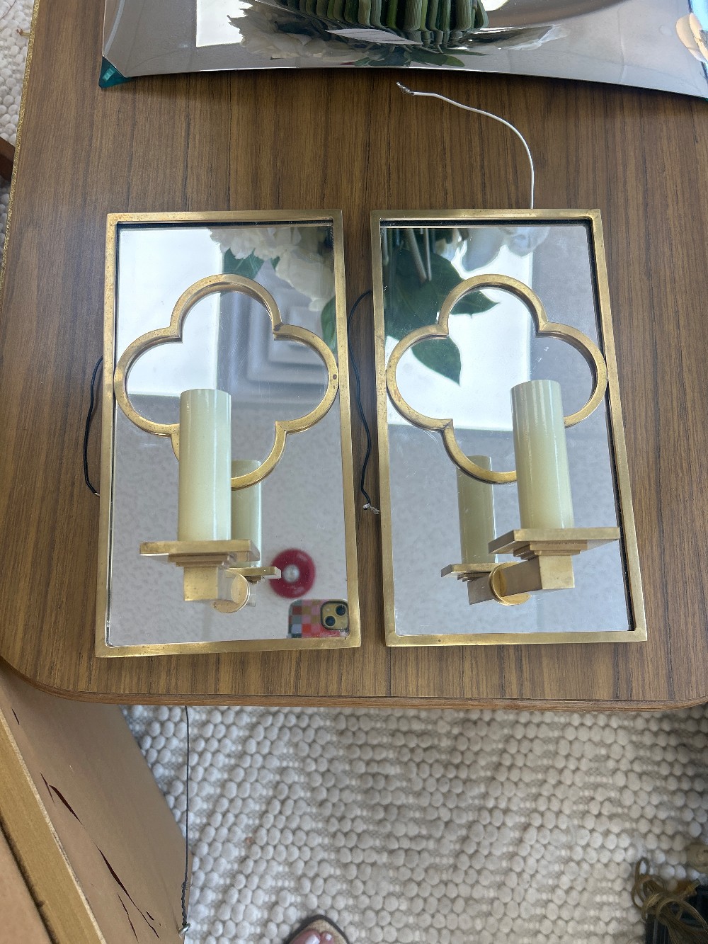 Visual Comfort Suzanne Kasler Quatrefoil Sconces, Pair