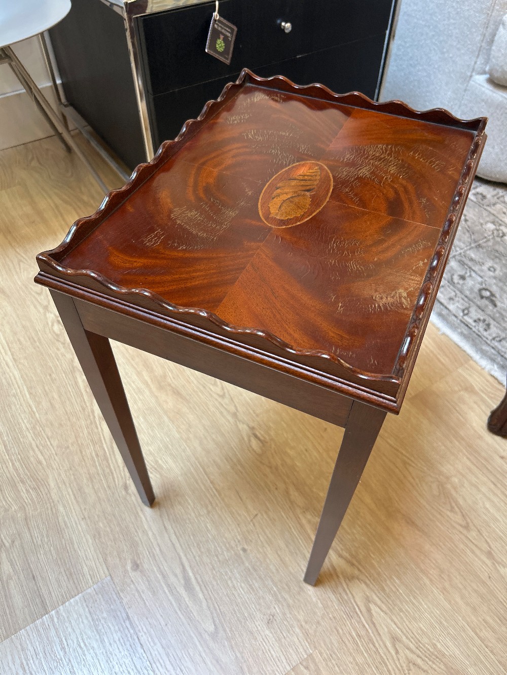 Councill Craftsmen Seashell Inlay Mahogany Side Table