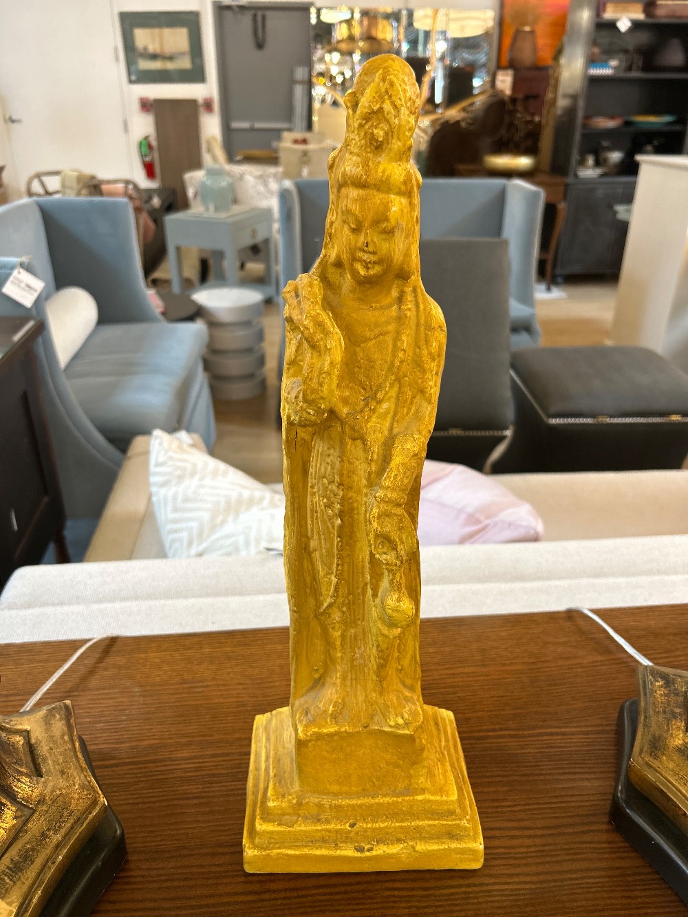 Vintage Chalkware Buddha Sculpture