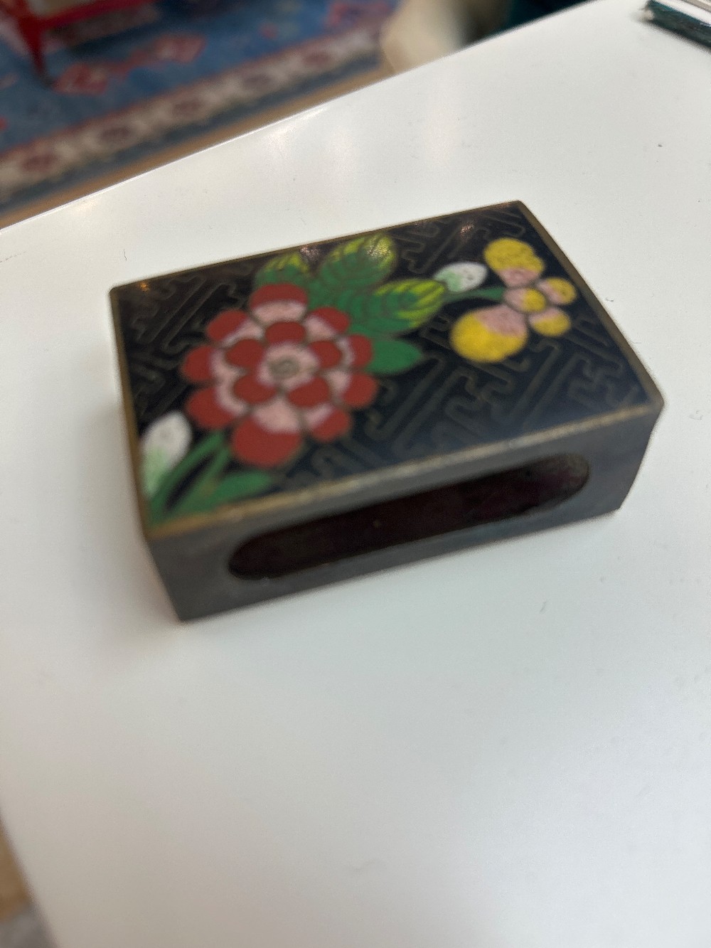 Mid-Century Chinese Cloisonné Match Holder