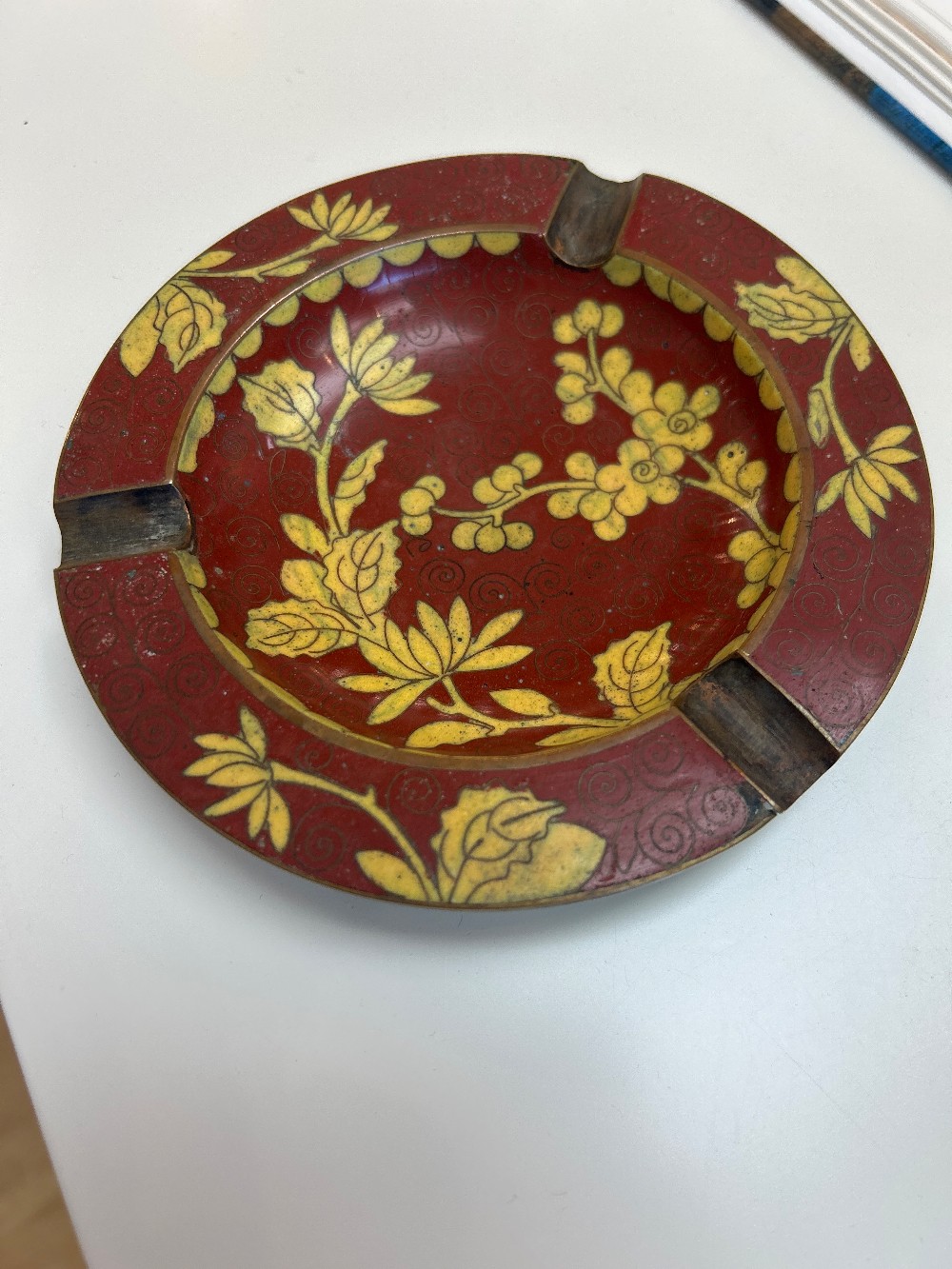 Mid-Century Chinese Cloisonné Enamel Ashtray